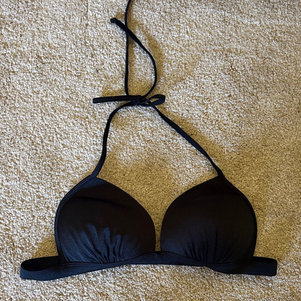 Women’s Black Halter Bikini Top with Light Padding